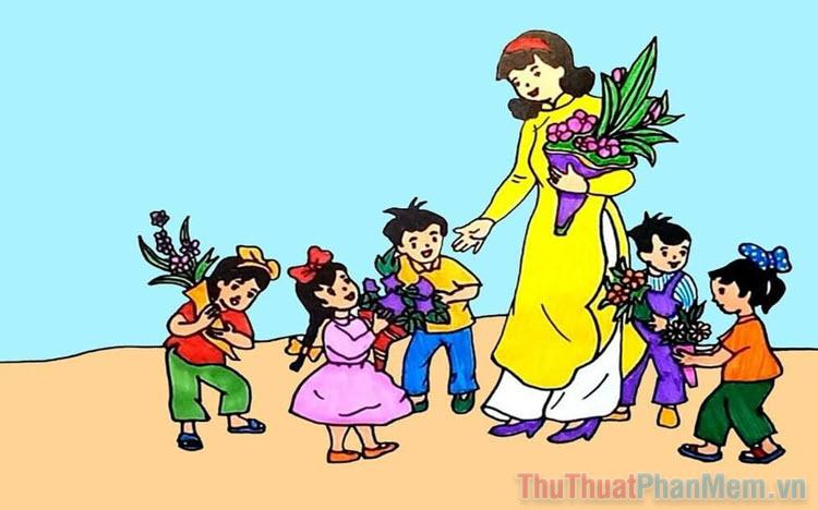 Vẽ Tranh Tặng Cô Giáo: Món Quà Ý Nghĩa Từ Trái Tim Ý nghĩa sâu sắc của bức tranh vẽ tặng cô giáo thể hiện lòng biết ơn và sự kính trọng