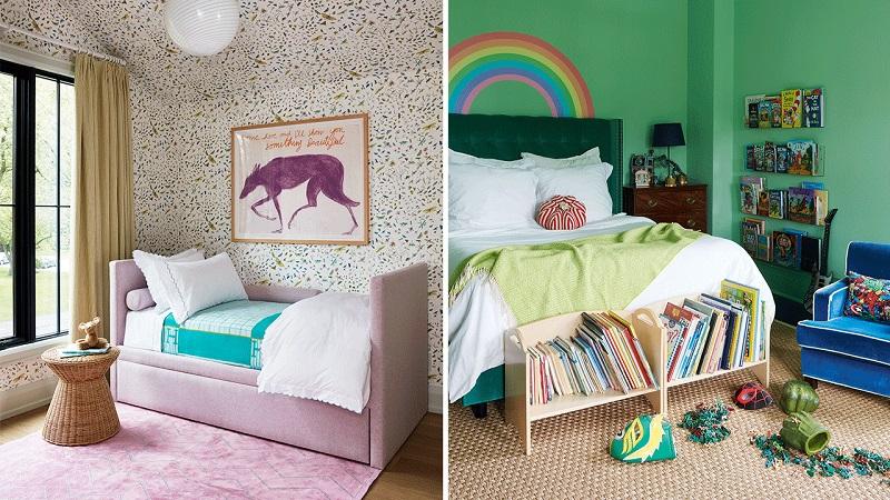 Ý tưởng tranh vẽ góc học tập của em với nhiều màu sắc và họa tiết trang trí tường