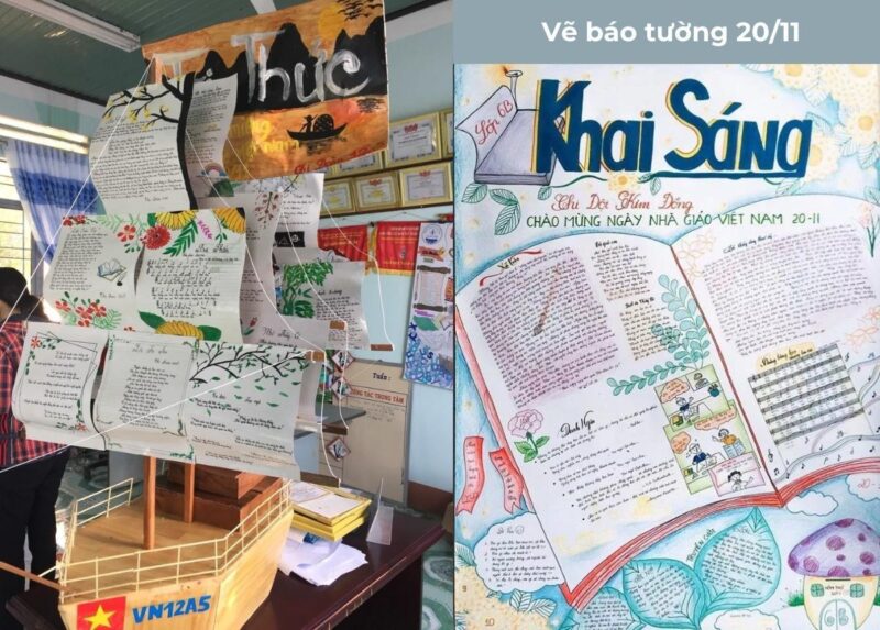 Tổng hợp ý tưởng độc đáo cho cách vẽ báo tường 20 11 thêm phần sáng tạo và thu hút