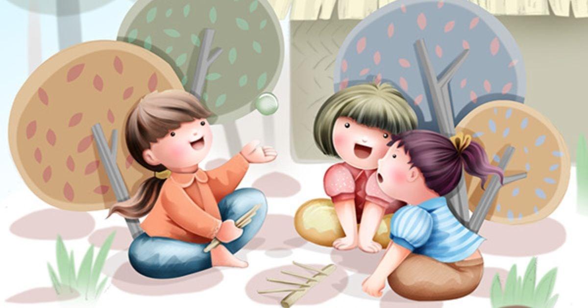 Ý tưởng vẽ tranh đề tài trò chơi dân gian trốn tìm trong khung cảnh làng quê Việt Nam thanh bình