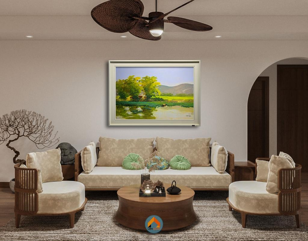 Ý tưởng độc đáo cho tranh phong cảnh đẹp dễ vẽ chủ đề đồng quê Việt Nam yên bình