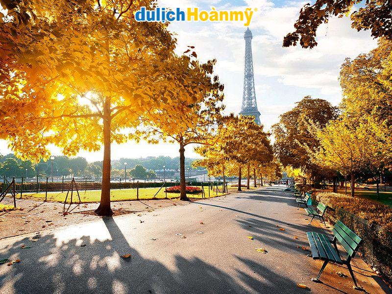 Ý tưởng vẽ tranh phong cảnh mùa thu lá vàng rơi lãng mạn trong công viên thành phố