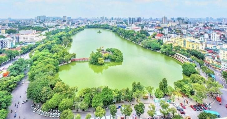 Ý tưởng vẽ tranh thành phố xanh sạch đẹp trong tương lai với kiến trúc hiện đại và bền vững