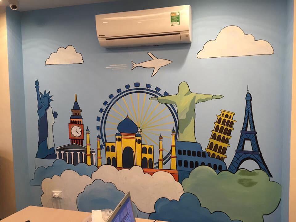 Ý tưởng vẽ tranh tường văn phòng chủ đề thiên nhiên mang lại không gian xanh mát, thư giãn