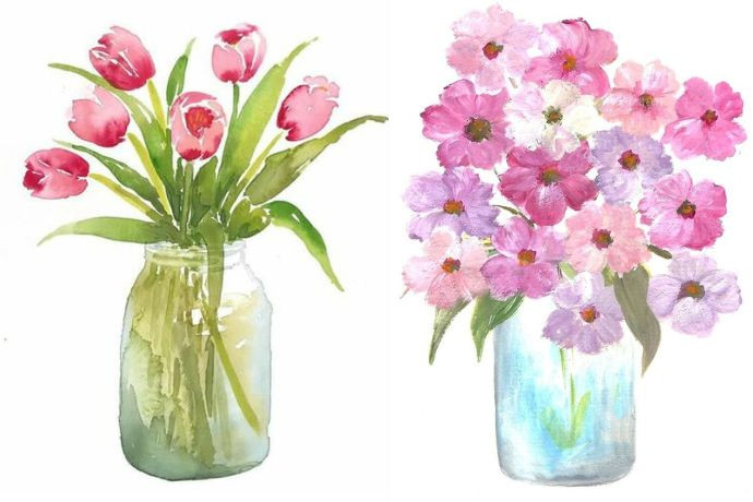 Hướng dẫn vẽ hoa bằng màu nước đơn giản cho người mới bắt đầu