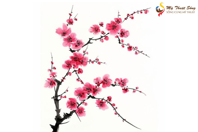 Hướng dẫn cách vẽ hoa đào bằng màu nước đơn giản