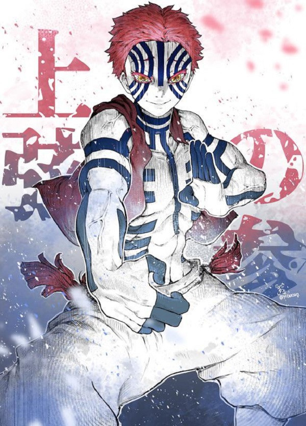 Akaza thể hiện sức mạnh bá đạo với thần thái ấn tượng