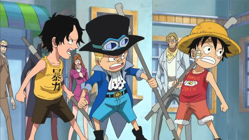 Ảnh 4K Luffy, Ace, Sabo trong rừng.