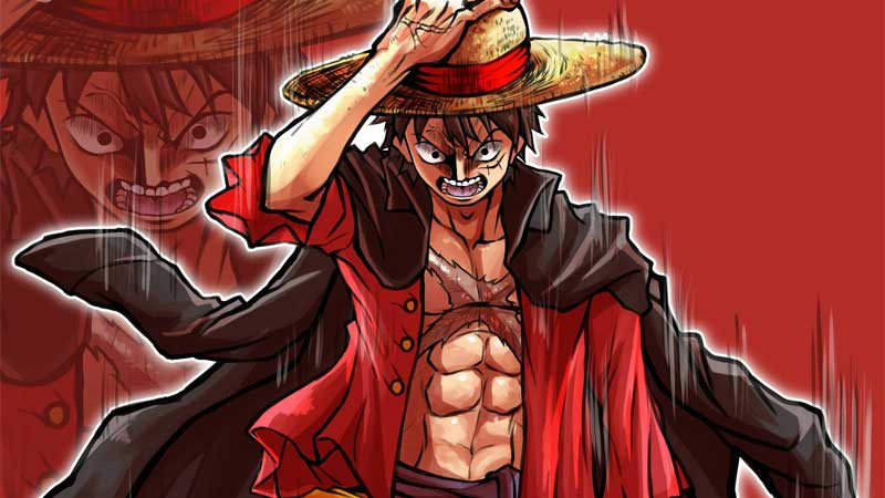 Ảnh 4K Luffy thể hiện sự quyết đoán.