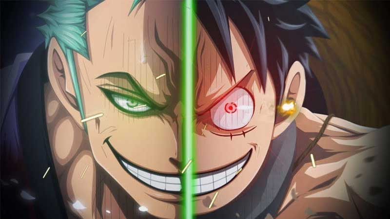 Ảnh 4K thể hiện tình bạn giữa Luffy và kiếm sĩ Roronoa Zoro.