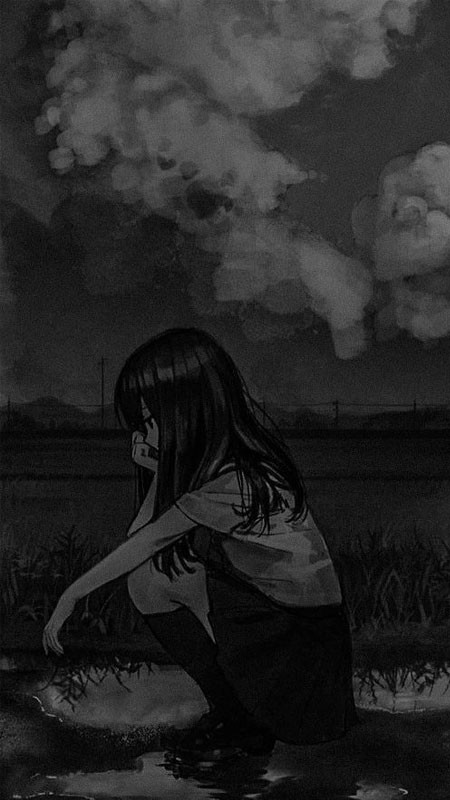 Bộ sưu tập ảnh anime buồn đầy cảm xúc Ảnh anime buồn gam màu trầm, thể hiện sự cô lập