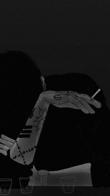 Bộ sưu tập ảnh anime buồn đầy cảm xúc Ảnh anime buồn sử dụng gam màu đen chủ đạo