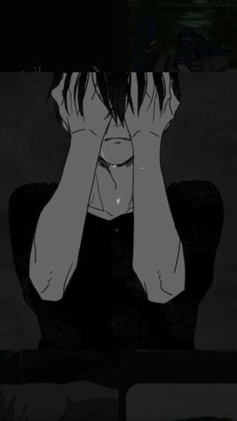 Bộ sưu tập ảnh anime buồn đầy cảm xúc Ảnh anime buồn với phông nền tối, nhân vật đơn độc