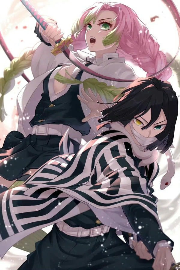 Ảnh anime cặp đôi ngầu với biểu cảm trầm tư