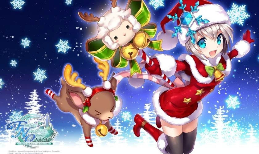 Ảnh anime chibi nữ mang phong cách hoạt hình Giáng sinh