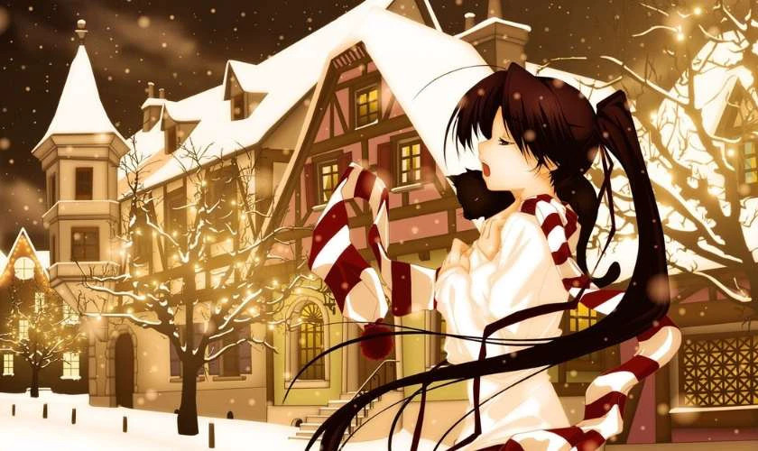 Ảnh anime chibi nữ tuyệt đẹp trong trang phục Noel