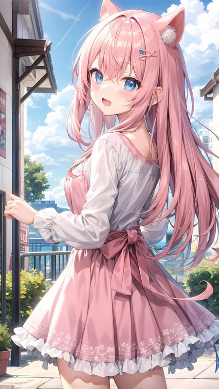 Ảnh anime cute về cô gái nhìn nghiêng dịu dàng