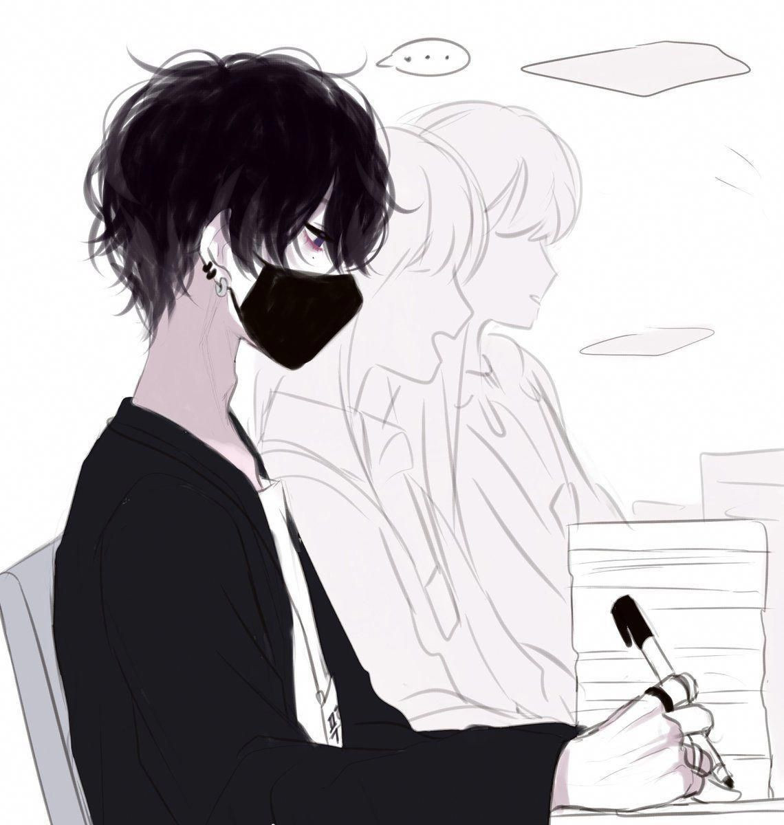 Tuyển Tập Ảnh Anime Đen Trắng Tuyệt Đẹp Ảnh anime đen trắng lạc lõng giữa đông người