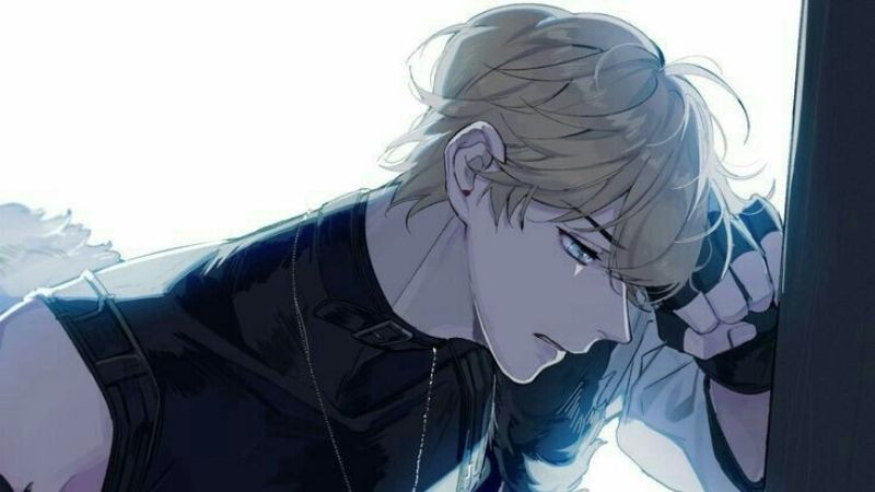 Ảnh anime nam buồn trong khung cửa sổ