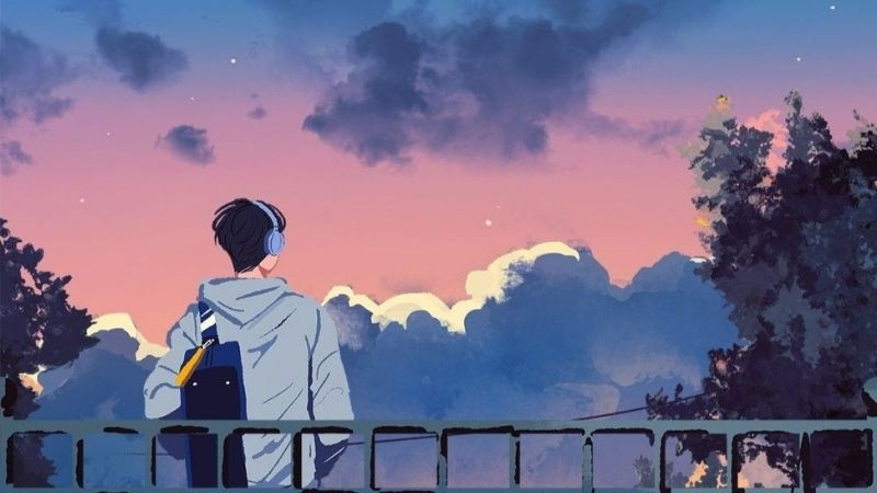 Ảnh anime nam chill ngồi đọc sách