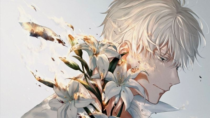 Ảnh anime nam lạnh lùng, phông nền đơn sắc