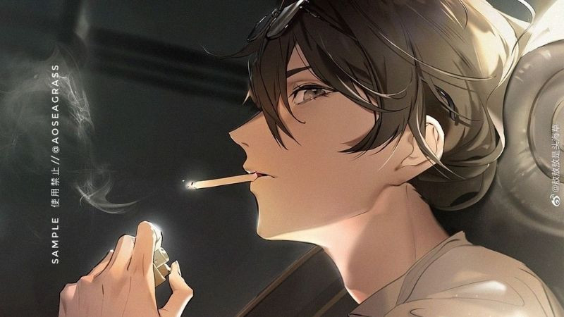 Ảnh anime nam lạnh lùng với ánh mắt sắc bén