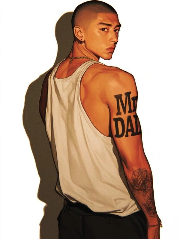 Ảnh anime nam ngầu đứng trong gió với mái tóc bay