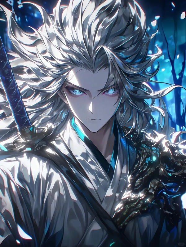 Ảnh anime nam ngầu trong tư thế chiến đấu đầy sức mạnh