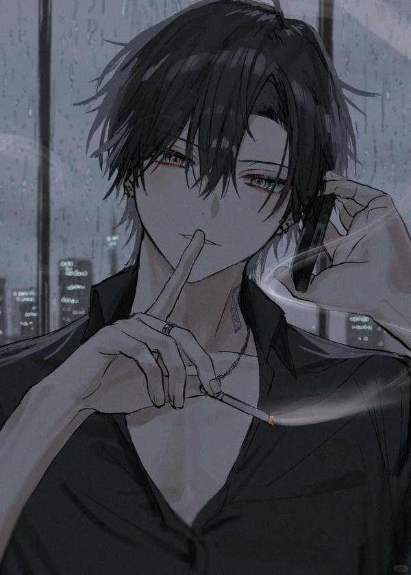 Ảnh anime nam ngầu với ánh mắt màu xanh lục