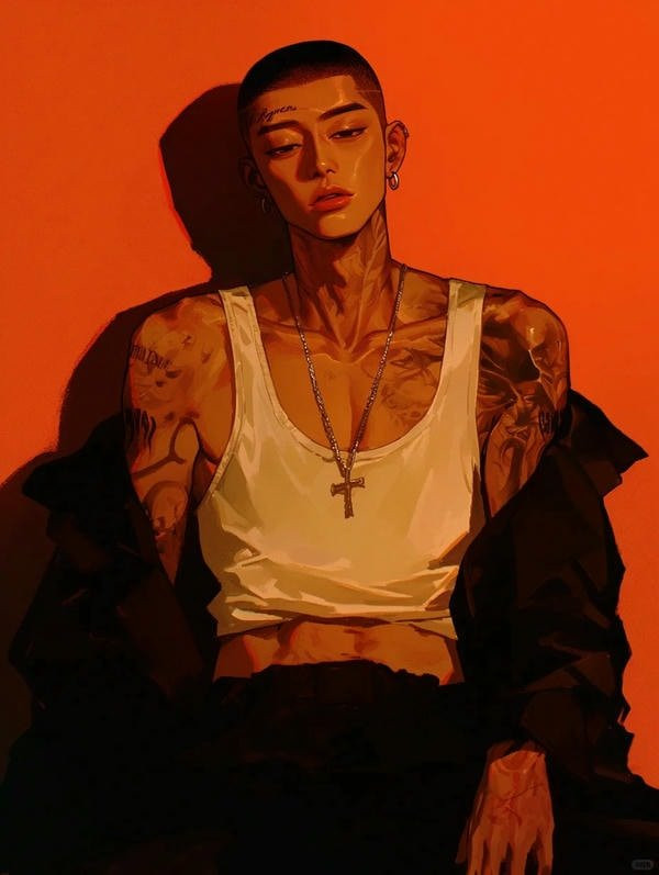 Ảnh anime nam ngầu với chiếc headphone và phong cách hiện đại