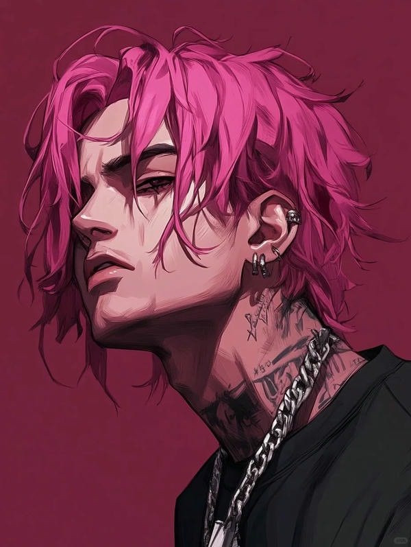 Ảnh anime nam ngầu với mái tóc đen và đôi mắt sáng