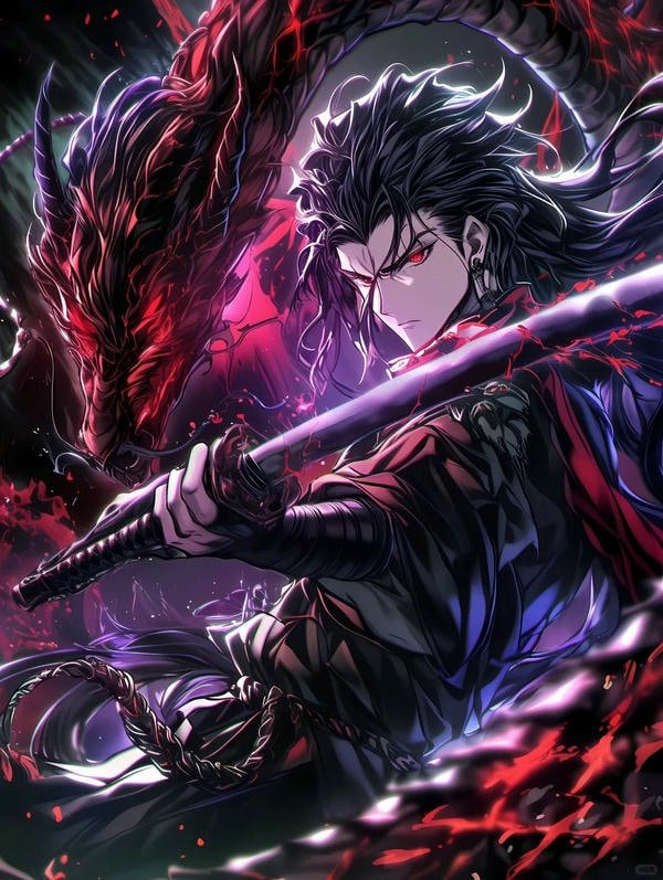 Ảnh anime nam ngầu với mái tóc đỏ nổi bật và trang phục học sinh