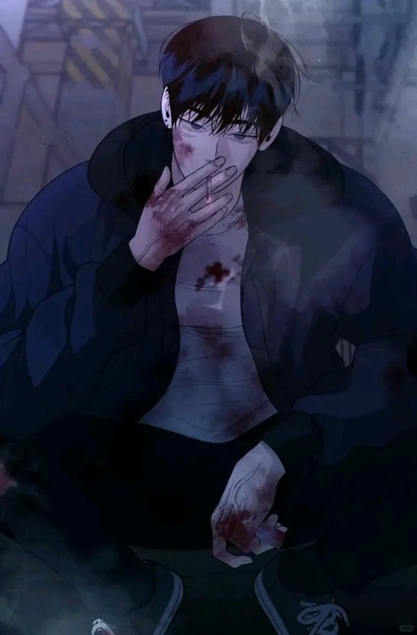 Ảnh anime nam ngầu với mái tóc nâu bồng bềnh