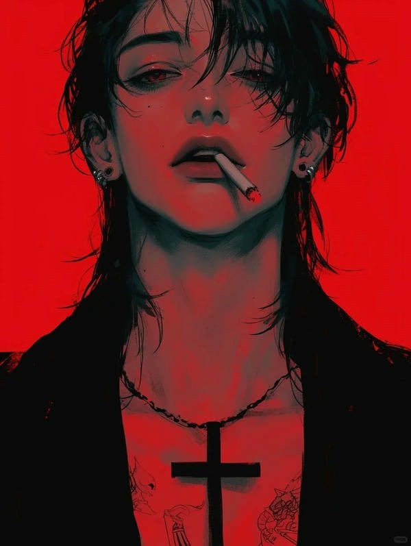 Ảnh anime nam ngầu với mái tóc vàng và đôi mắt xanh biếc