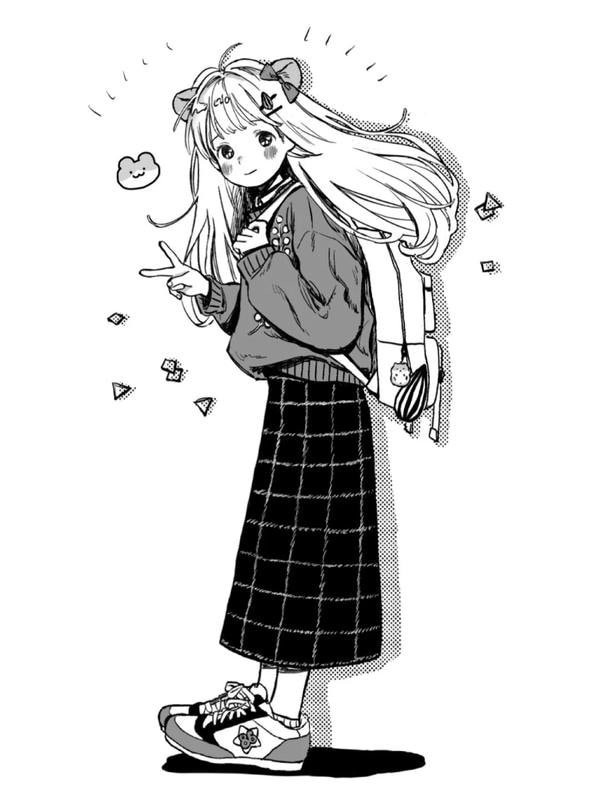 Ảnh anime nữ B&amp;W ngồi bên cửa sổ