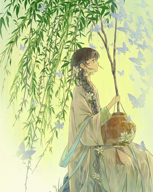 Ảnh anime nữ cổ trang đơn giản mà tinh tế