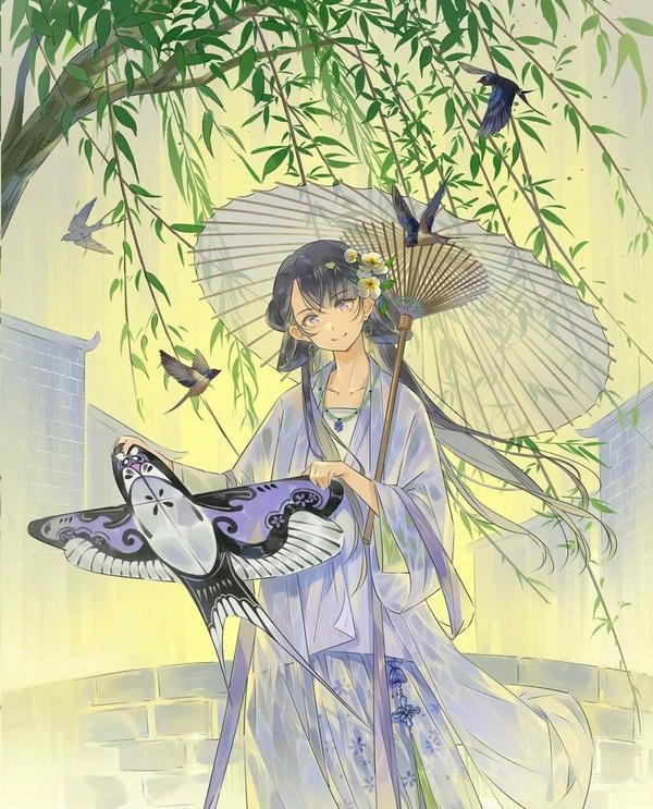 Ảnh anime nữ cổ trang với vẻ đẹp lạnh lùng