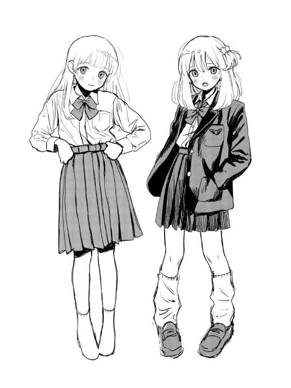 Ảnh anime nữ đơn sắc với biểu cảm tươi cười nhẹ nhàng