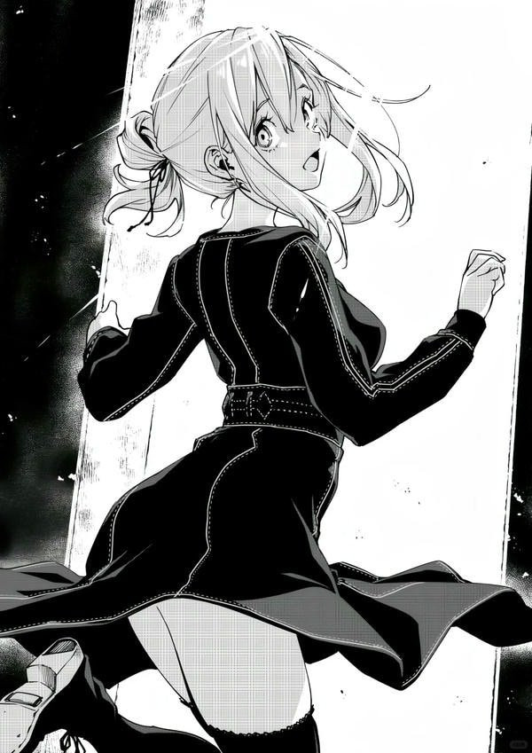 Ảnh anime nữ đơn sắc với trang phục học sinh