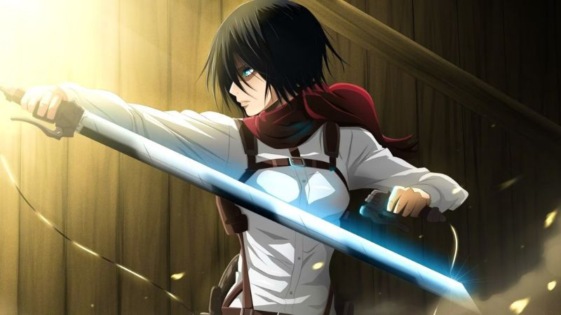 anh anime nu ngau lanh lung cua chien binh Mikasa Ackerman