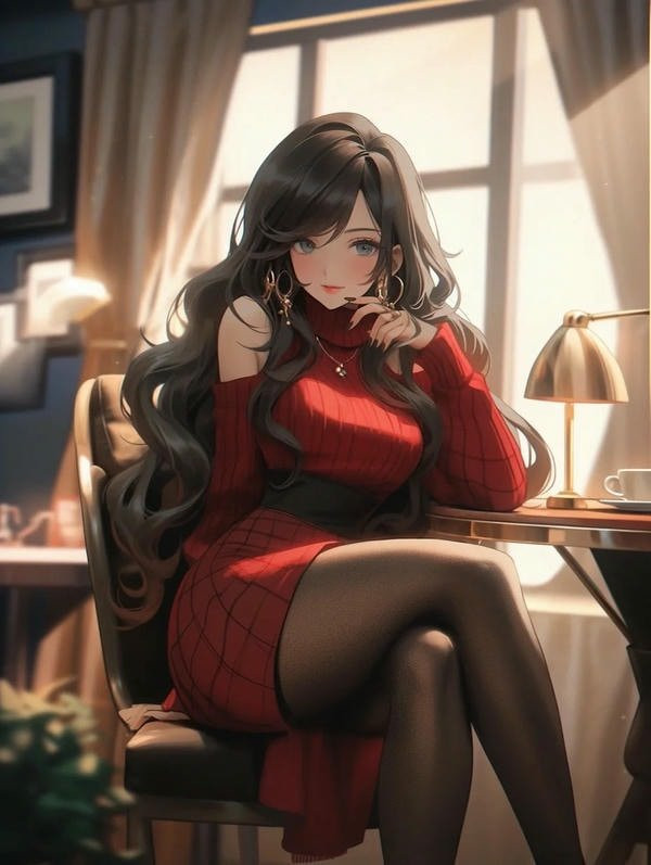 Ảnh anime nữ tóc vàng nâu tạo dáng chuyên nghiệp