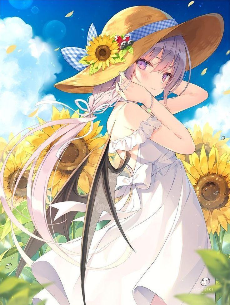 Ảnh anime nữ với bộ váy tinh tế, góc nhìn thể hiện sự duyên dáng và nét gợi cảm nhẹ nhàng.