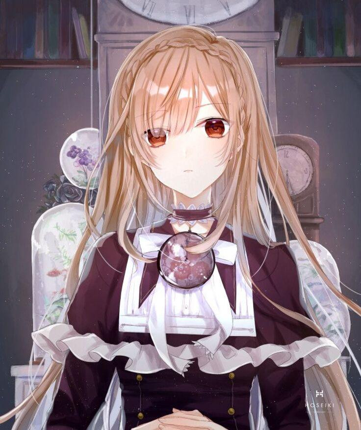 Ảnh anime nữ với mái tóc dài bay trong gió, thể hiện sự mềm mại và duyên dáng, gợi cảm.