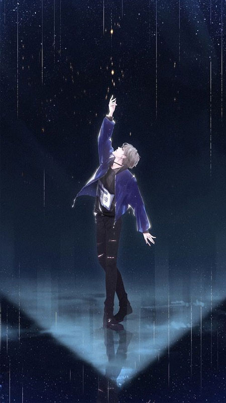 Ảnh avatar nam anime lạnh lùng nhìn xuống đường phố