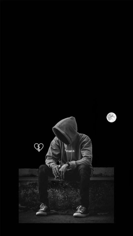 Ảnh avatar nam đen buồn ngồi một mình