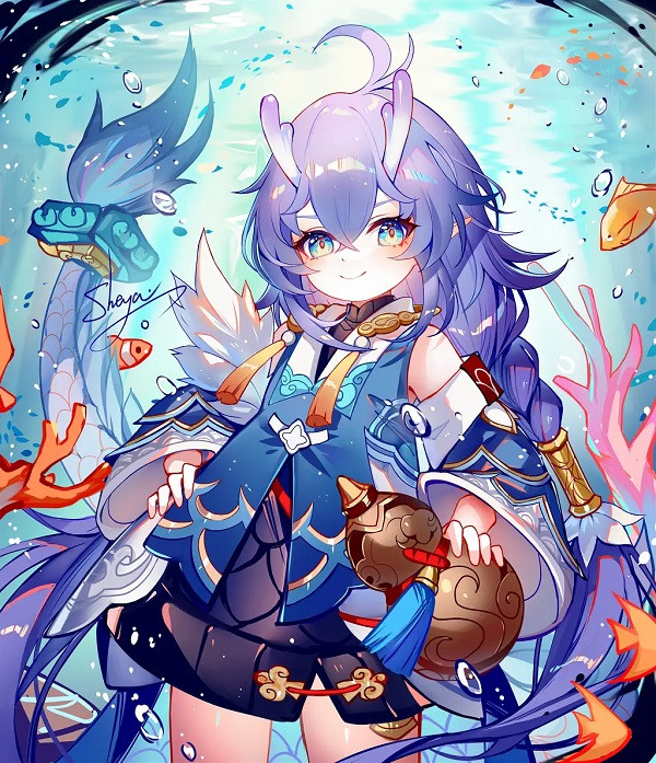 Ảnh Bailu áo choàng trắng nhẹ bay theo gió