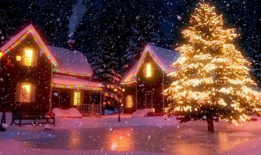 Ảnh bìa Giáng sinh đẹp với bối cảnh mùa đông tuyết trắng