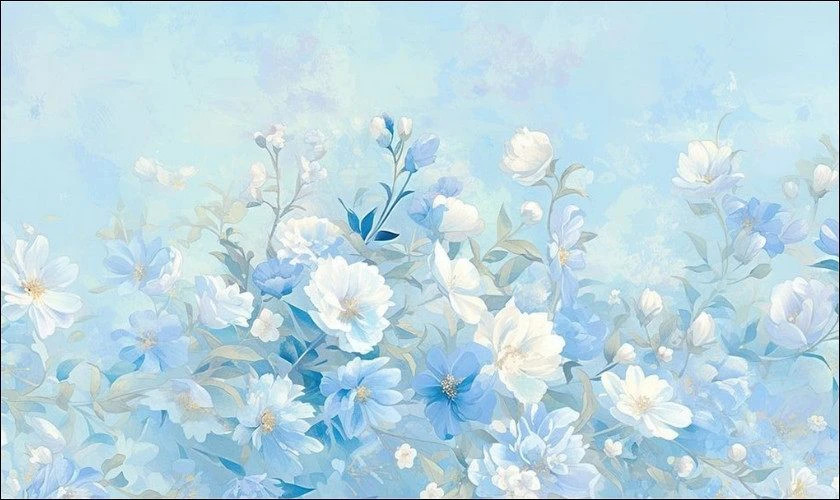 Ảnh bông hoa nghệ thuật thu hút với sắc xanh dương