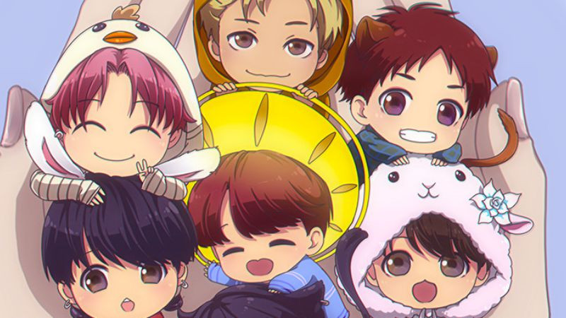 Ảnh BTS anime cho fan hâm mộ