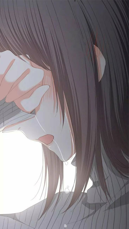 Ảnh buồn hoạt hình 3D nhân vật nhìn xuống đất